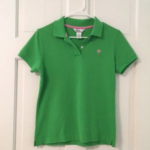 Lilli Pulitzer Green Polo Knit Top Size M